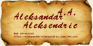 Aleksandar Aleksendrić vizit kartica